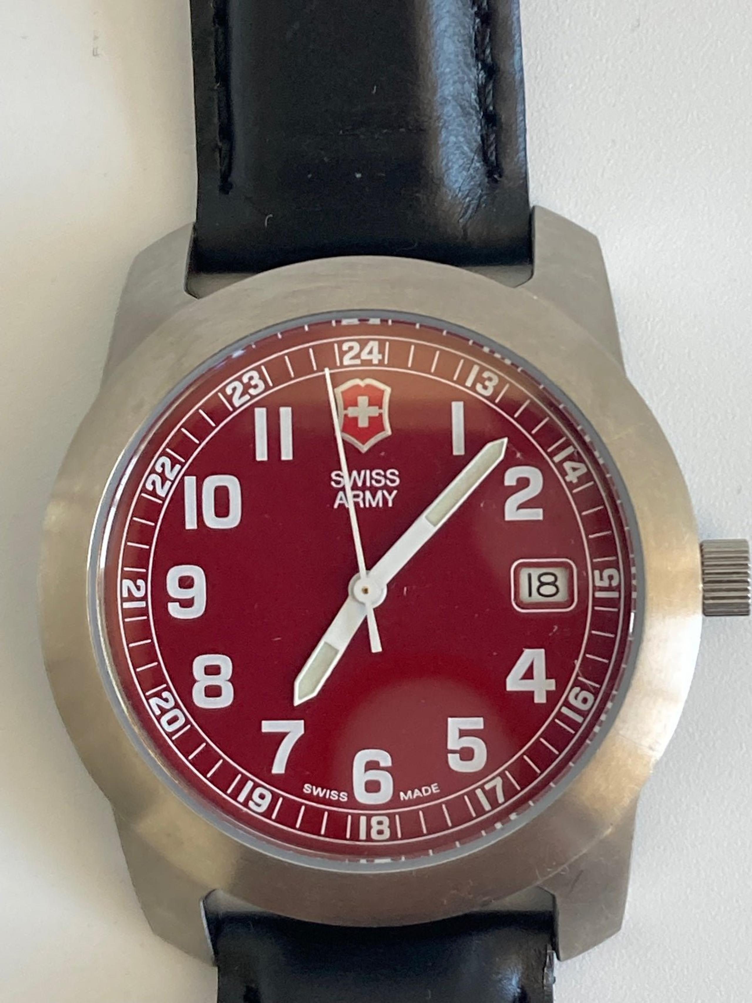 Swiss Army victorinox red wrist watch