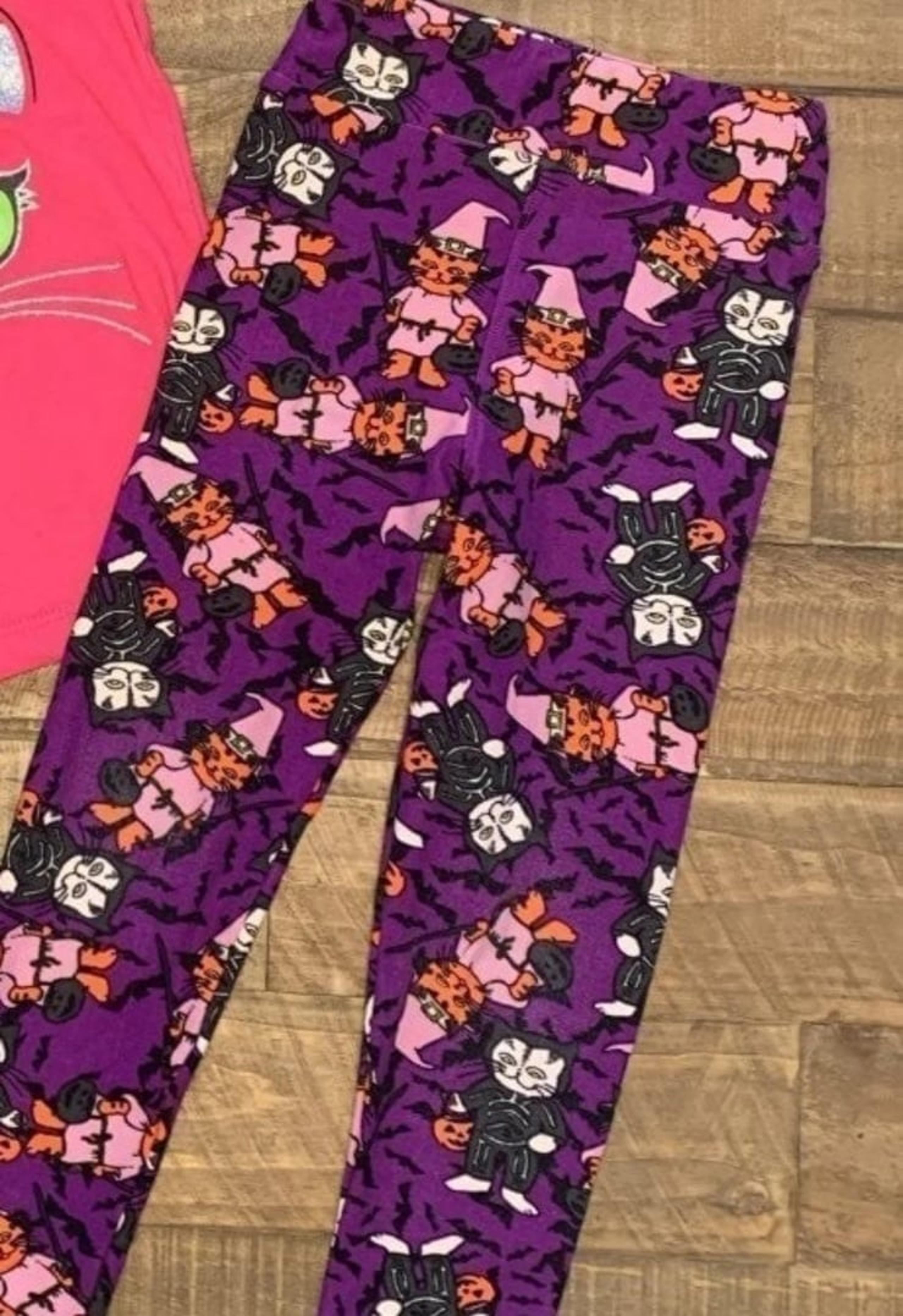 Lularoe kids s cat halloween cat leggings girls size 2-6 girls small