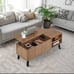 Lift Top Coffee Table with Hidden Compartment & 2 Storage Shelves - Living Room