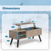 Lift Top Coffee Table with Hidden Compartment & 2 Storage Shelves - Living Room