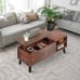 Lift Top Coffee Table with Hidden Compartment & 2 Storage Shelves - Living Room