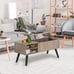Lift Top Coffee Table with Hidden Compartment & 2 Storage Shelves - Living Room