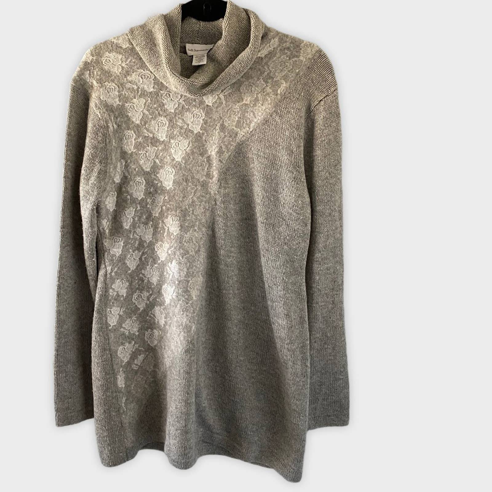 Soft Surroundings Claudette wool pullover mock neck Sweater size medium