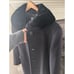 Vintage Cinzia Rocca Wool Coat Long Black Fur Collar Italian