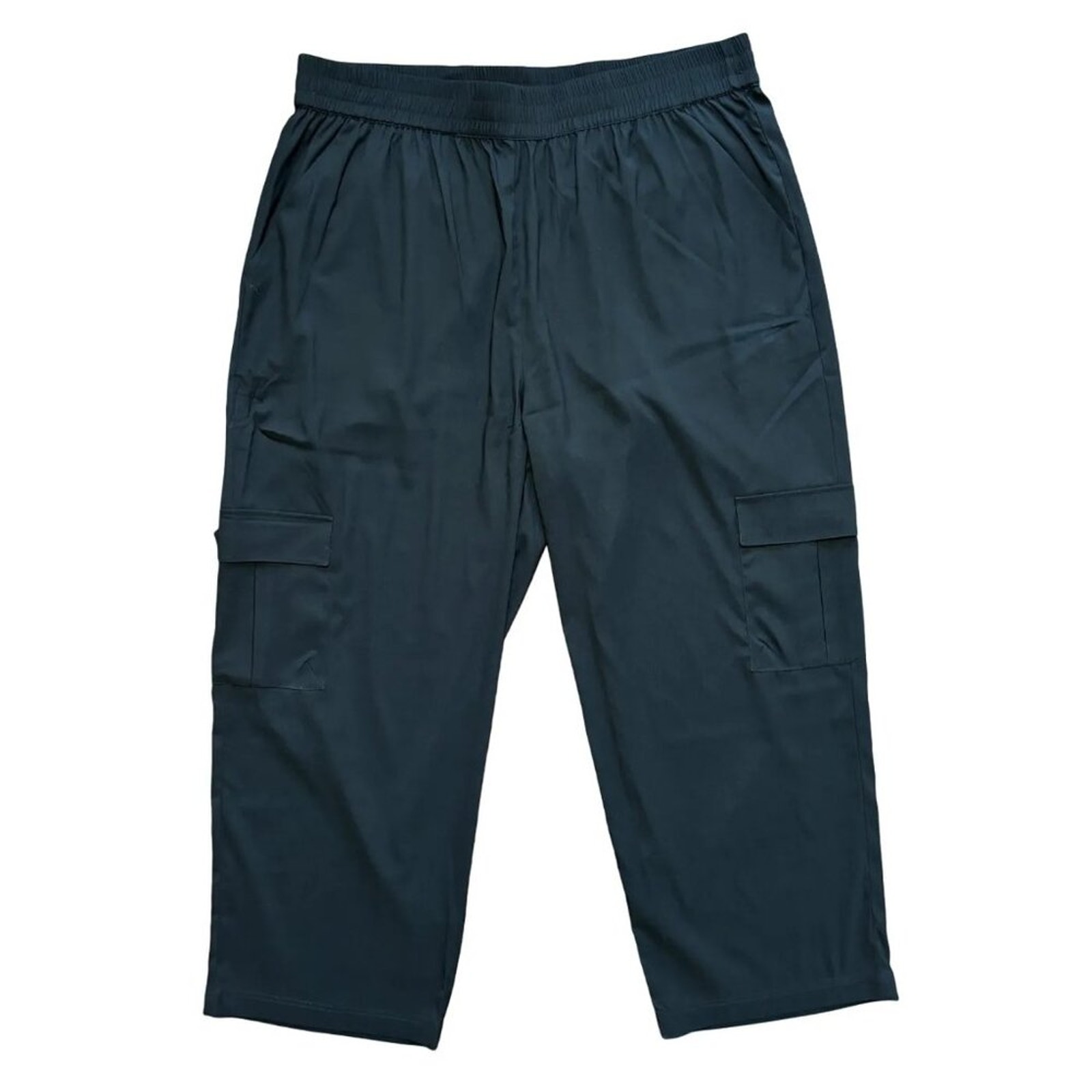NWT UNIVERSAL STANDARD Maggi Cargo Pants in Black Cropped Stretch WOMEN'S 14/16