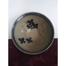 8 Inch Salt Glazed Stoneware Bowl Initials A.M??
