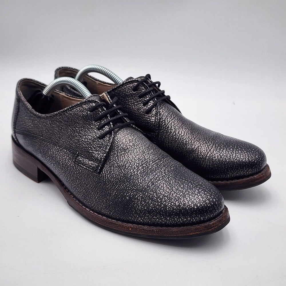 Clarks Narrative Chic Boho Oxfords Gray Silver Leather Women's 7.5 Shoes
