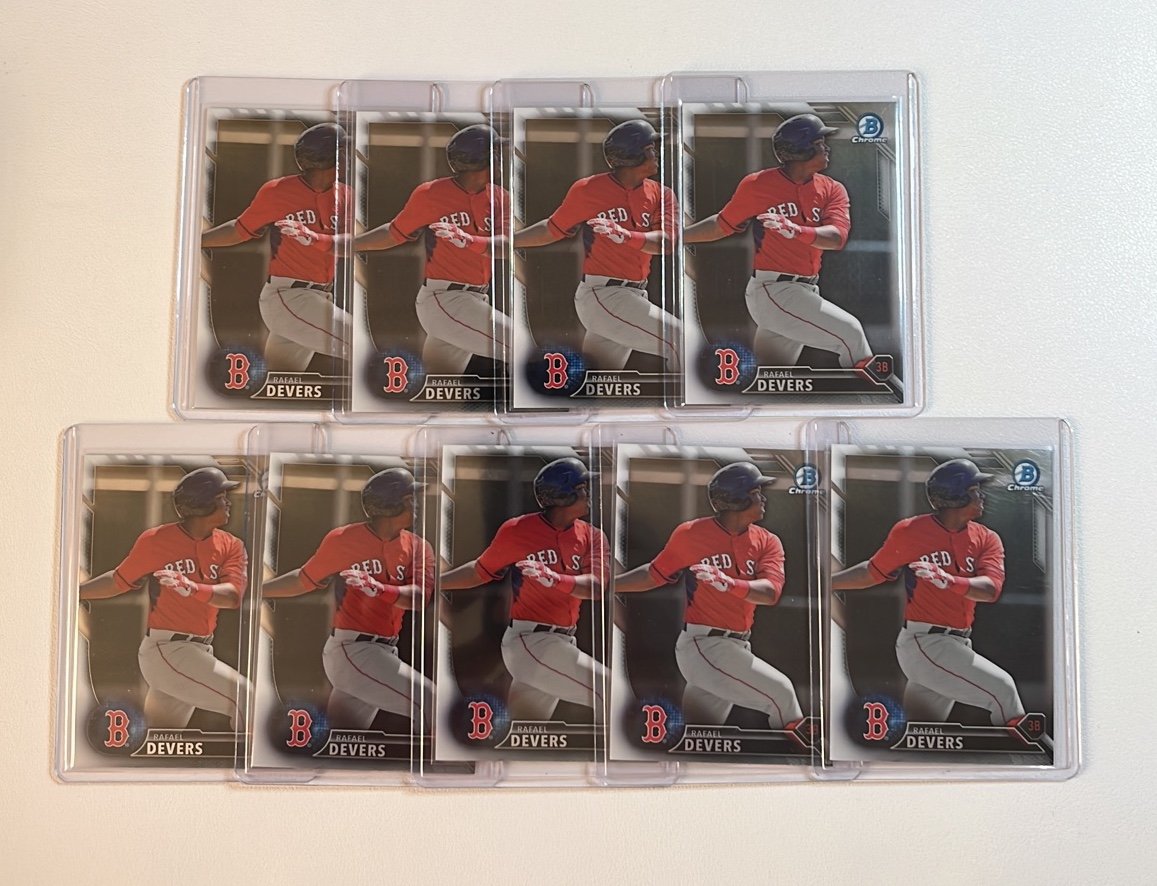 9x Rafael Devers Redsox 2016 Bowman Chrome Baseball MLB Cards