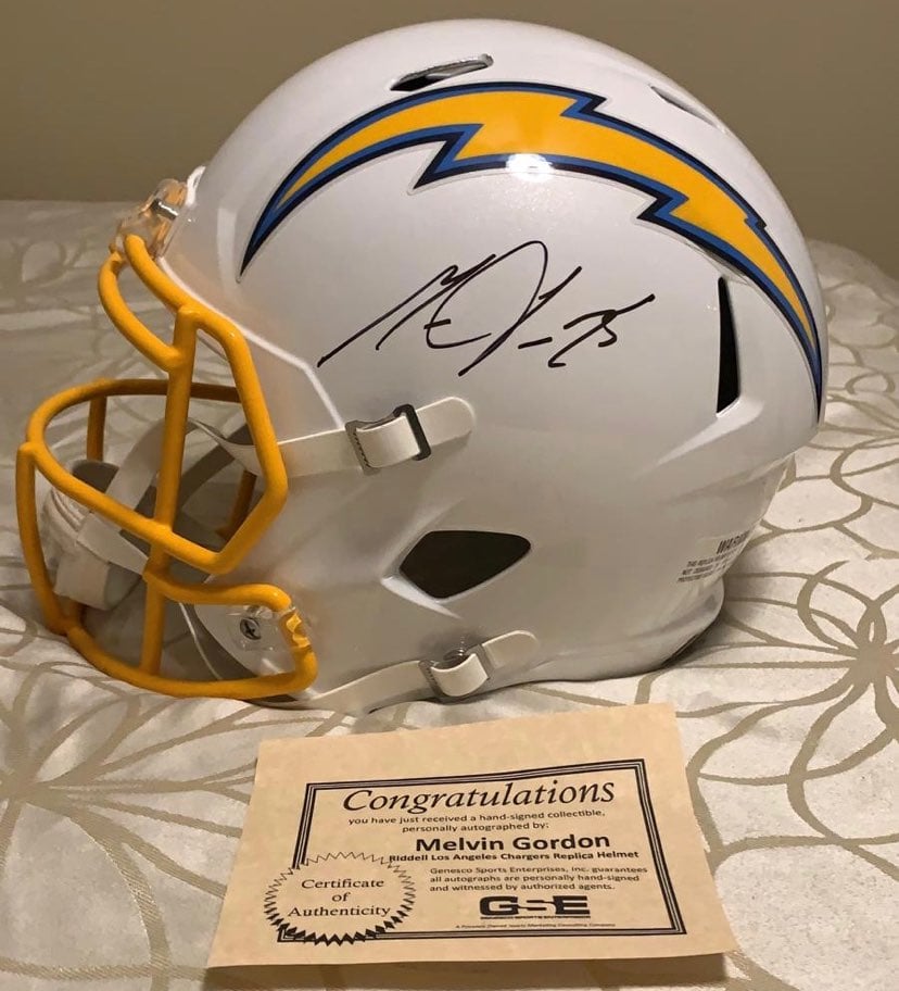 Melvin Gordon signed helmet