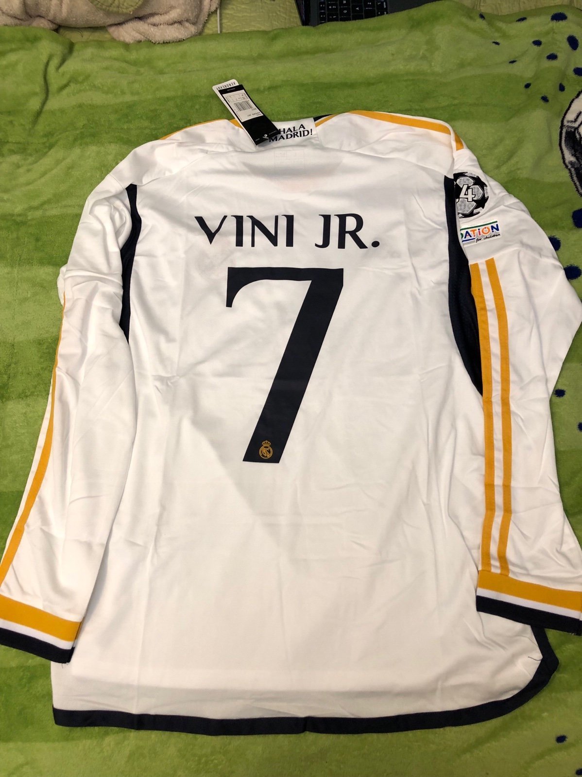 Adidas Real Madrid Vini Jr. home jersey 23/24 long sleeve size large