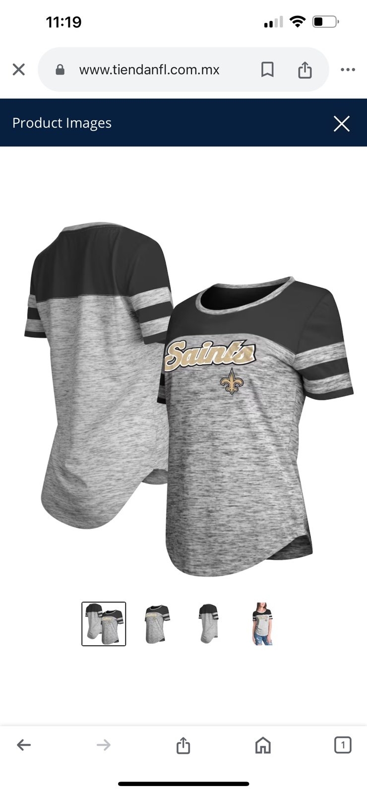 Women's New Era Black New Orleans Saints Glitter Gel T-Shirt 2XL NWT FOOTBALL