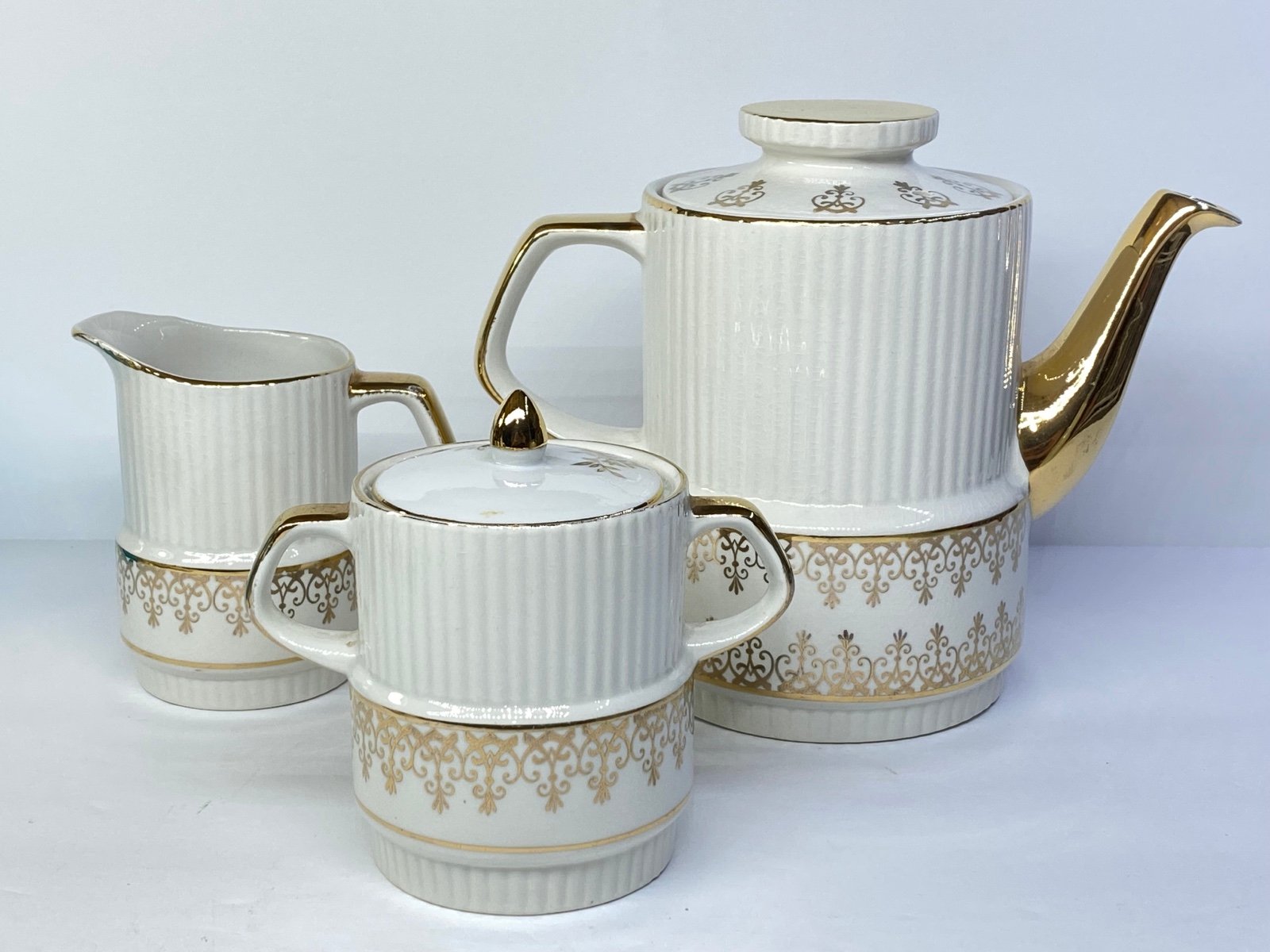 Vintage Gibsons Coffee Pot, Sugar Bowl, Creamer Set, 1950s, Stafforshire England