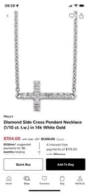 Diamond cross necklace