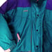 Vintage Colombia Neon Color Block Radial Sleeve Ski Jacket Teal Purple Pink Sz L