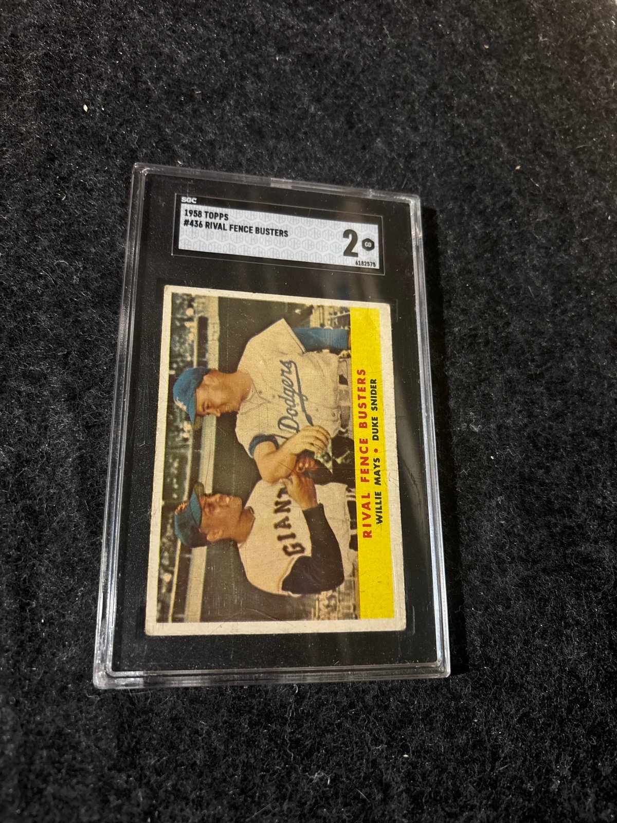 1958 Topps rival fence busters Willie mays duke snyder