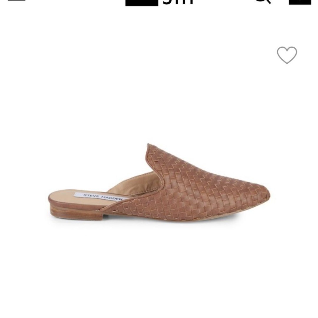 Steven Madden Brown/Tan Mattis Woven Flat Mules Size 9.5