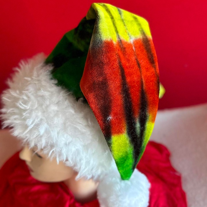 Handcrafted Tie-Dye Santa Hat