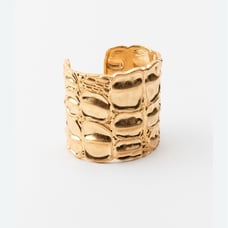 ZARA Rigid Metal Cuff Bracelet Textured Design