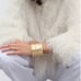 ZARA Rigid Metal Cuff Bracelet Textured Design