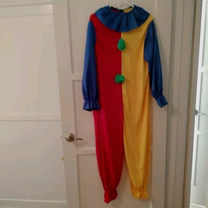 Vintage Clown Costume Colorful Circus Parties Halloween Handmade Adults