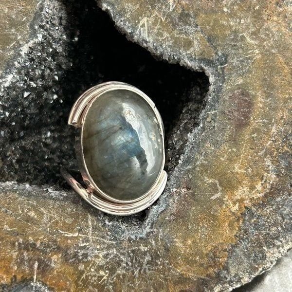 Labradorite .925 Sterling Silver Ring 5.5