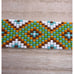 Loom Beaded Bracelet Brown, White & Orange Print