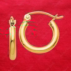 14k Polished 2x12mm Lightweight Tube Hoop Earrings