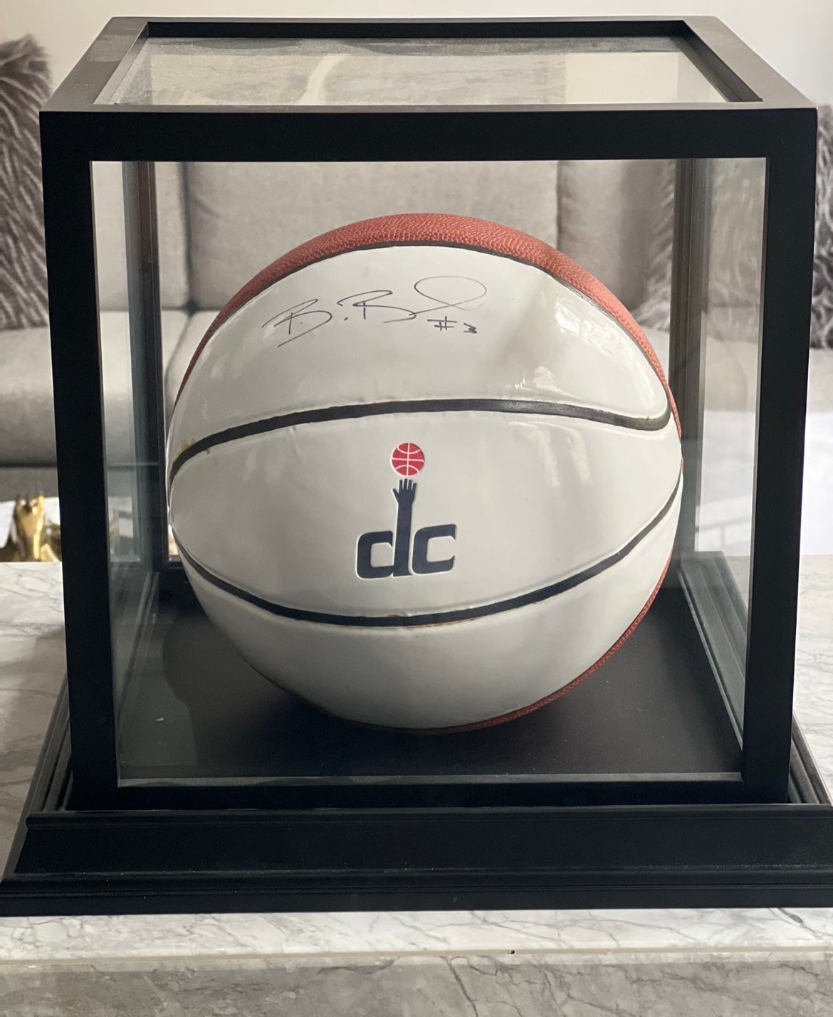 Bradley Beal Autographed Official Washington Wizards NBA Basketball w glass case