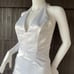 Vintage Jessica McClintock Gunne Sax Halter Tie Neck Backless White Dress Size 2