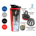 Ice Shaker Double Walled Vacuum Insulated Protein Shaker Bottle, Black/White