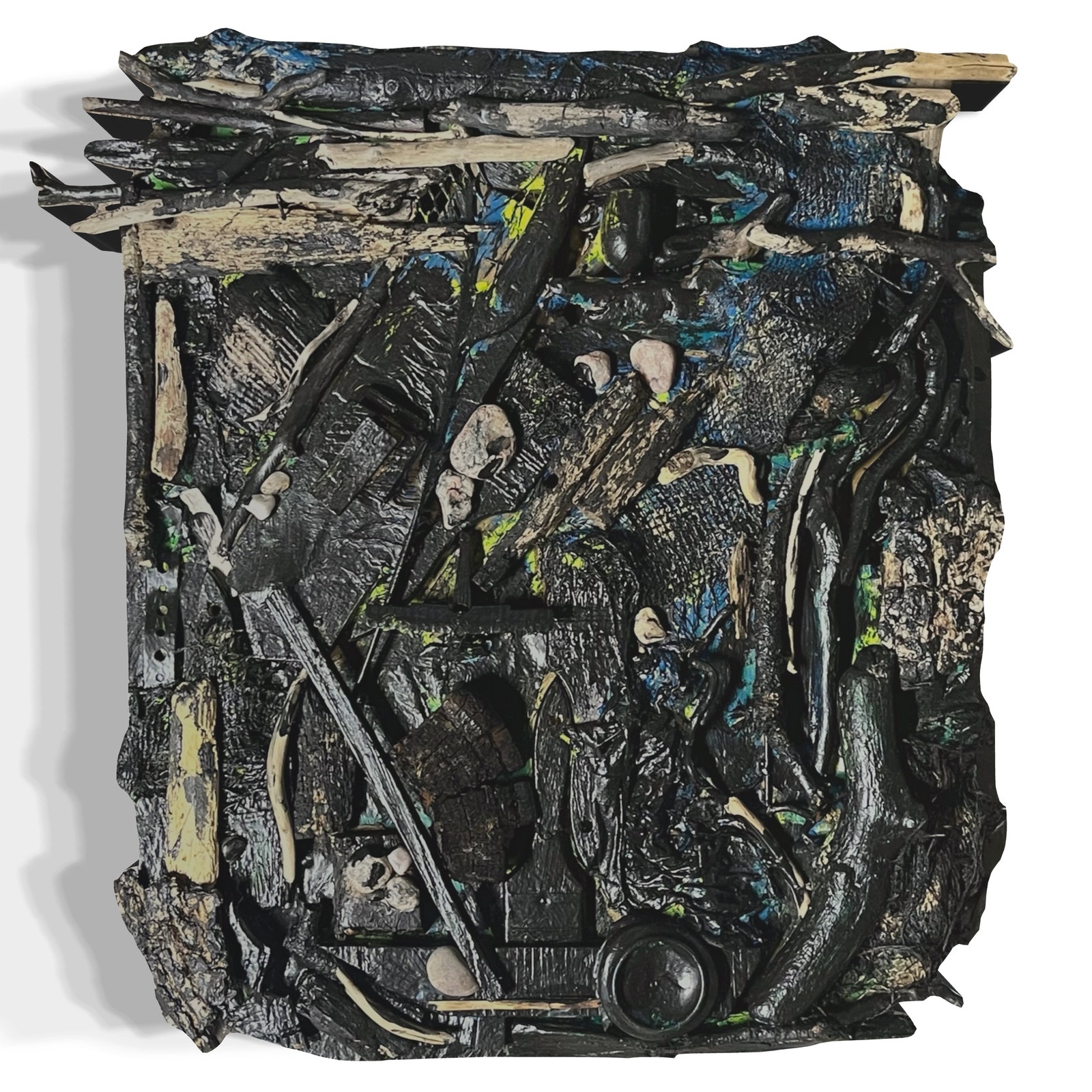 Original Abstract Assemblage Found Object Driftwood Art 22x23 Subsidiary