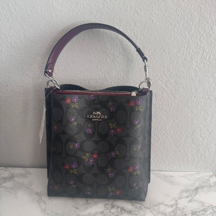 Coach Mollie Bucket Bag 22 In Signature Canvas With Country Floral Print cn144