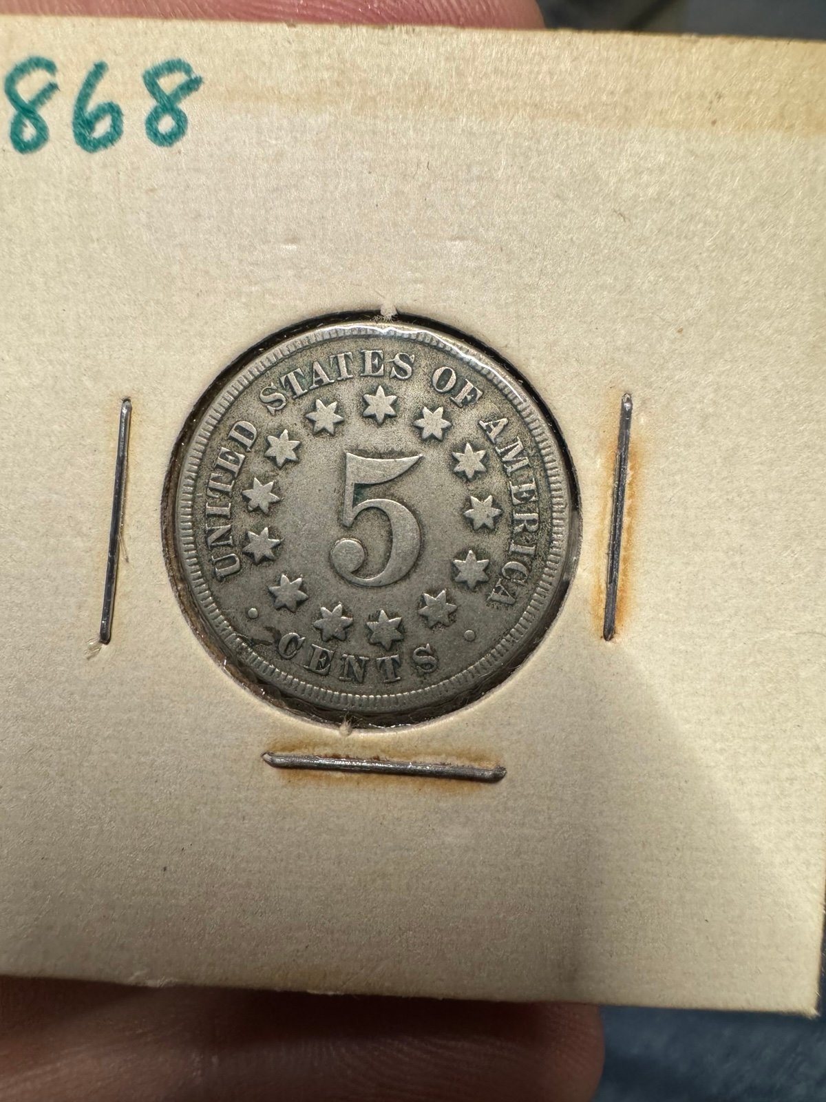 1868 shield nickel