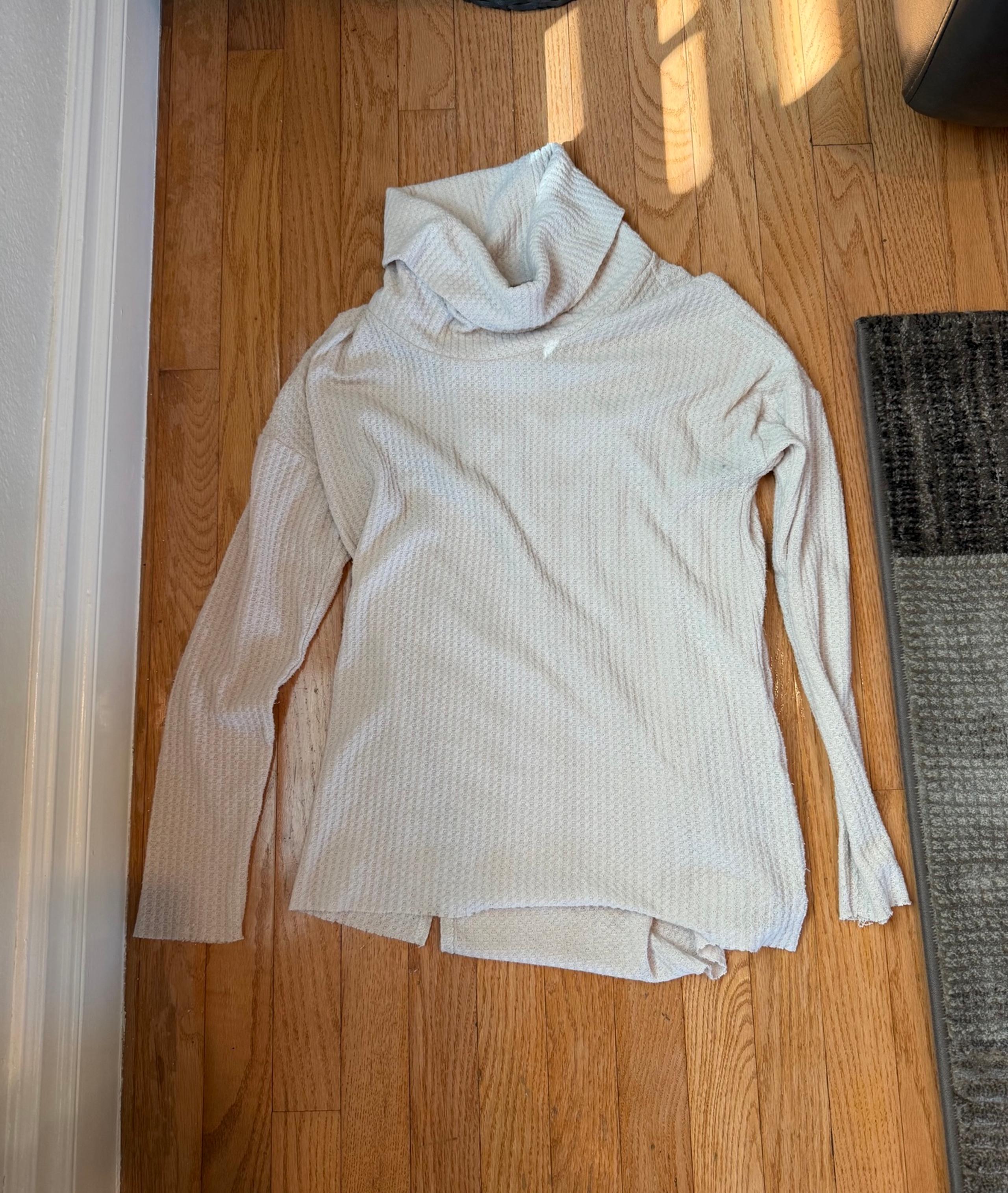 BP size xs cream long sleeve waffle cream top