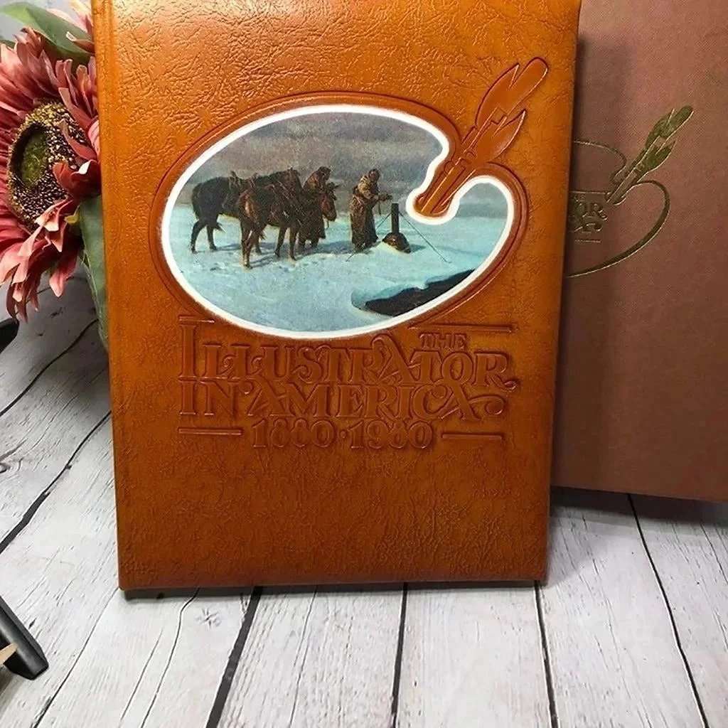 Vintage leather bound THE ILLUSTRATOR IN AMERICA 1880-1980 book