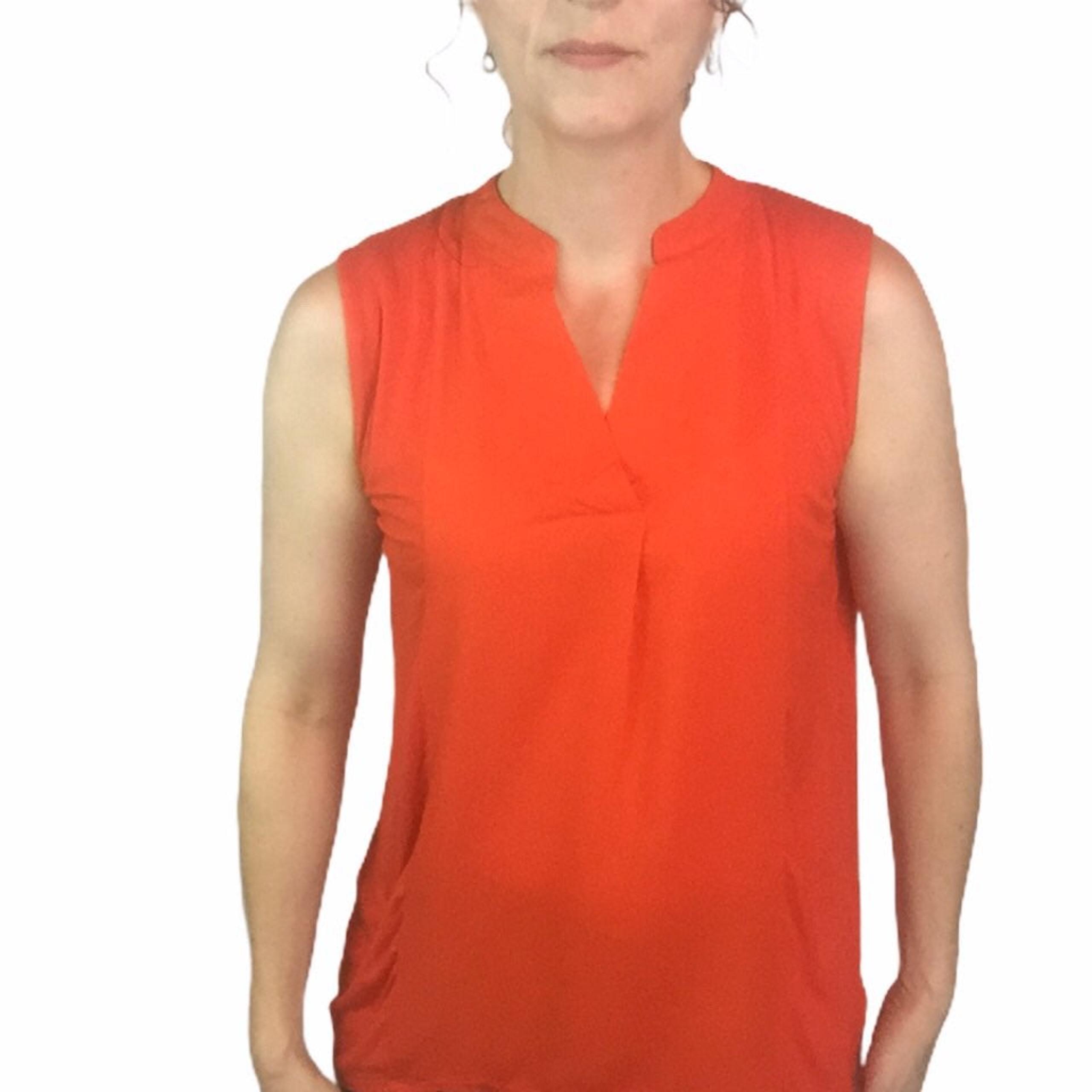 JOSEPH A Orange Jersey Knit TOP M sleeveless