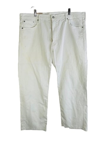 New Levis 569 Loose Fit Straight Leg White Jeans Mens 40x30