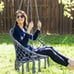 Deluxe Outdoor Macrame Hammock Hanging Chair, Cotton Multi-Color, Size 31. FDSA