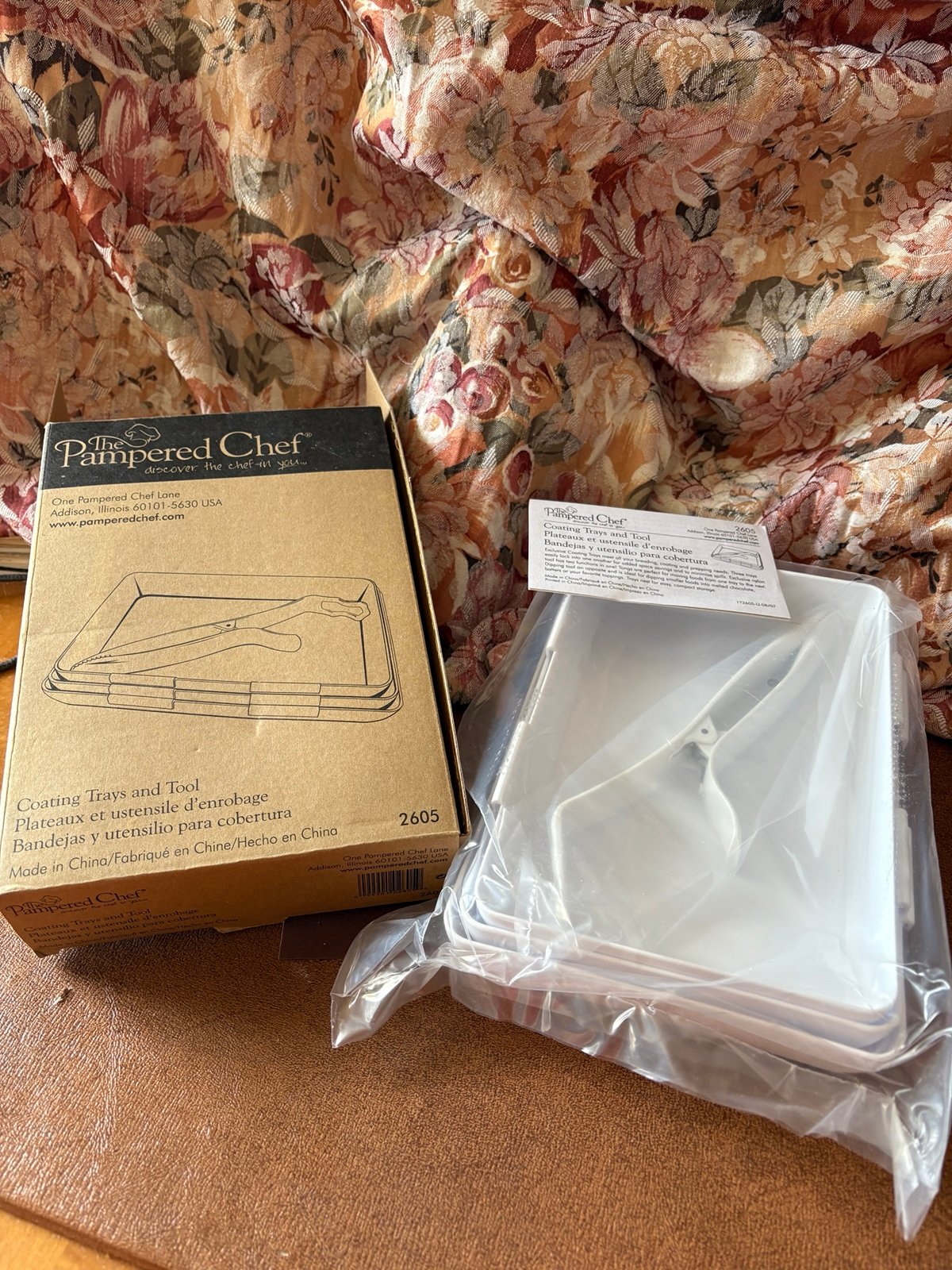 Pampered Chef coating trays and tool