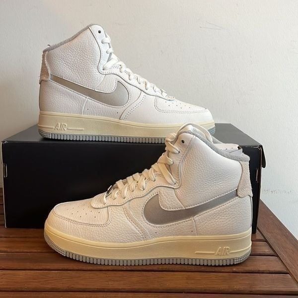 Nike Air Force 1 High Sculpt White Silver Women Size 9(DC3590-101)