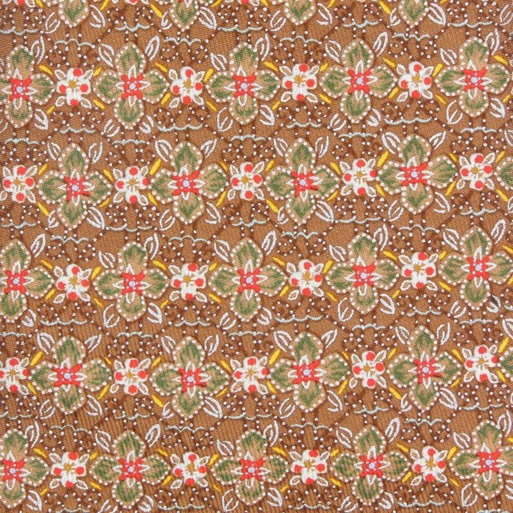 HERMES Copper Brown Floral Burst Red Green 7675 TA Luxury Tie Mens Silk Necktie