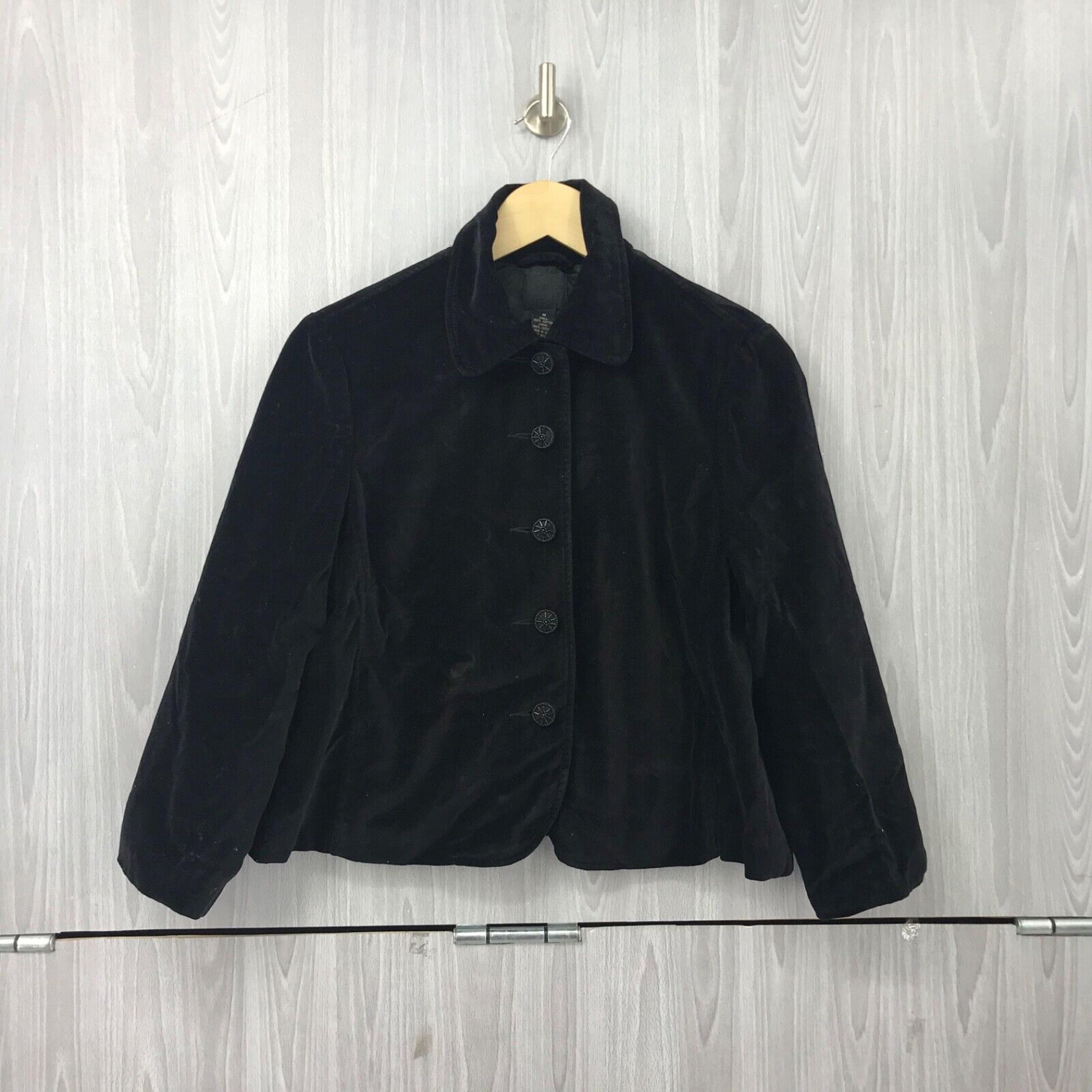 Lucky Brand Dungaree of America Black Velvet Jacket Blazer Women's Medium