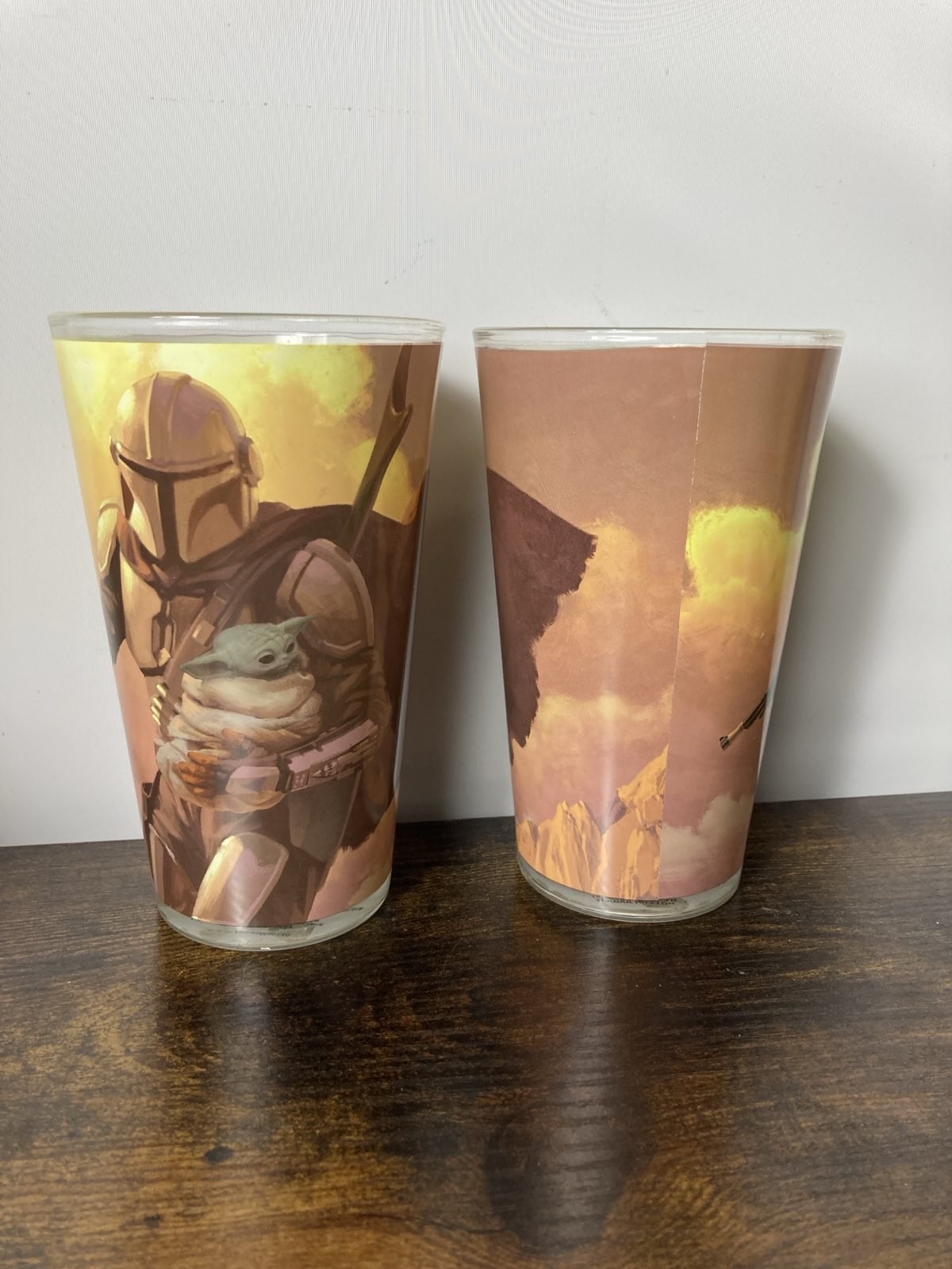 Mercari Listing: The Mandalorian Glass Cup Set (Set of 2)