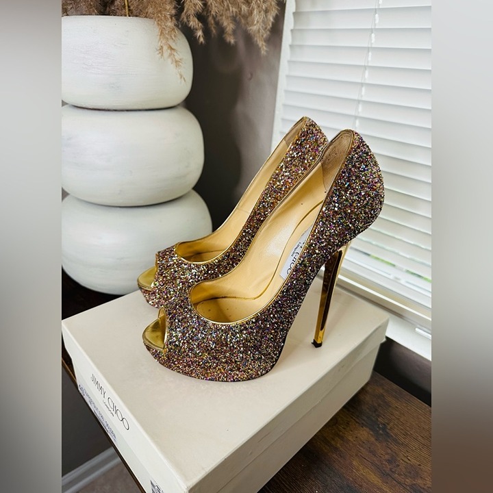 Jimmy Choo Glitter Heels. Size 40