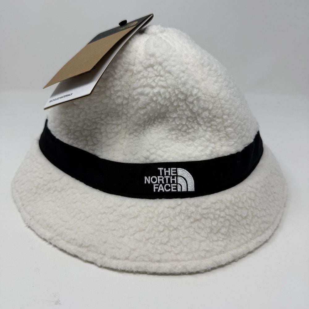 The North Face Bucket Hat Size L/XL White Dune Cragmont Fleece Unisex Cap NEW
