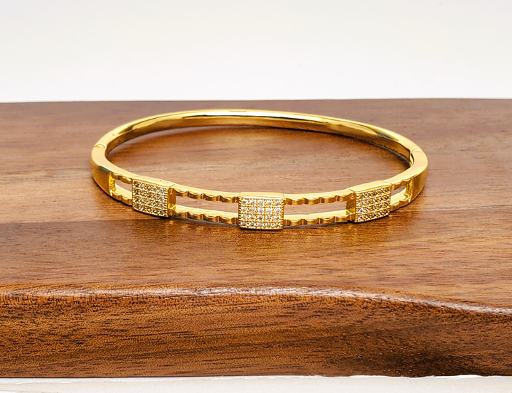 14K Gold 7" Womens 2ct Diamond Bangle Bracelet Ladies New 14 K Silver Jewelry
