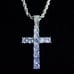 CROSS DIAMONDS CZ 18K GOLD CHAIN ITALY