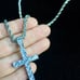 CROSS DIAMONDS CZ 18K GOLD CHAIN ITALY