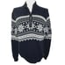 ST JOHN'S BAY Men's Large Navy Blue White Snowflake Knit Sweater 1/4 Zip Vintage