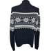 ST JOHN'S BAY Men's Large Navy Blue White Snowflake Knit Sweater 1/4 Zip Vintage